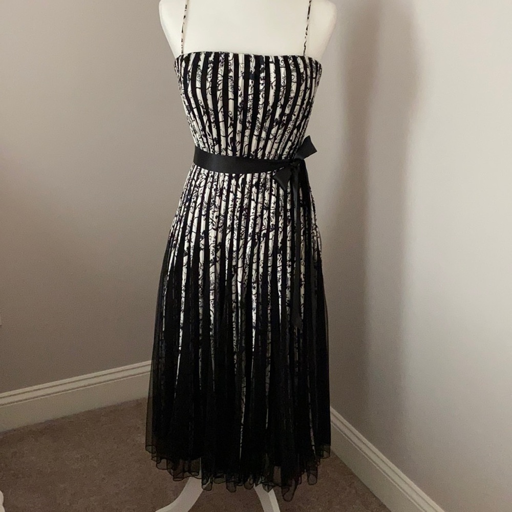 Black and white tulle dress. JS Collections